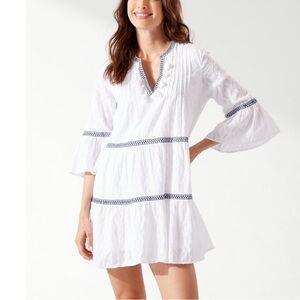 Tommy Bahama White Coverup with Blue Trim